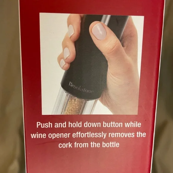 NWT Brookstone Black Automatic Wine Opener with Foil Cutter - Picture 8 of 9